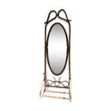 Standing Brown rattan mirror 176x56cm