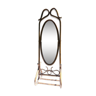 Standing Brown rattan mirror 176x56cm
