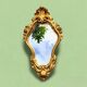 Vintage gold leaf resin wall mirror