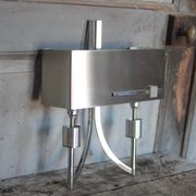 Vintage wall light, chrome steel wall light, Jean Gandelin wall light