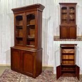 19th century English mahogany two-part bookcase