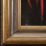 20th century Italian still life painting with musical instruments