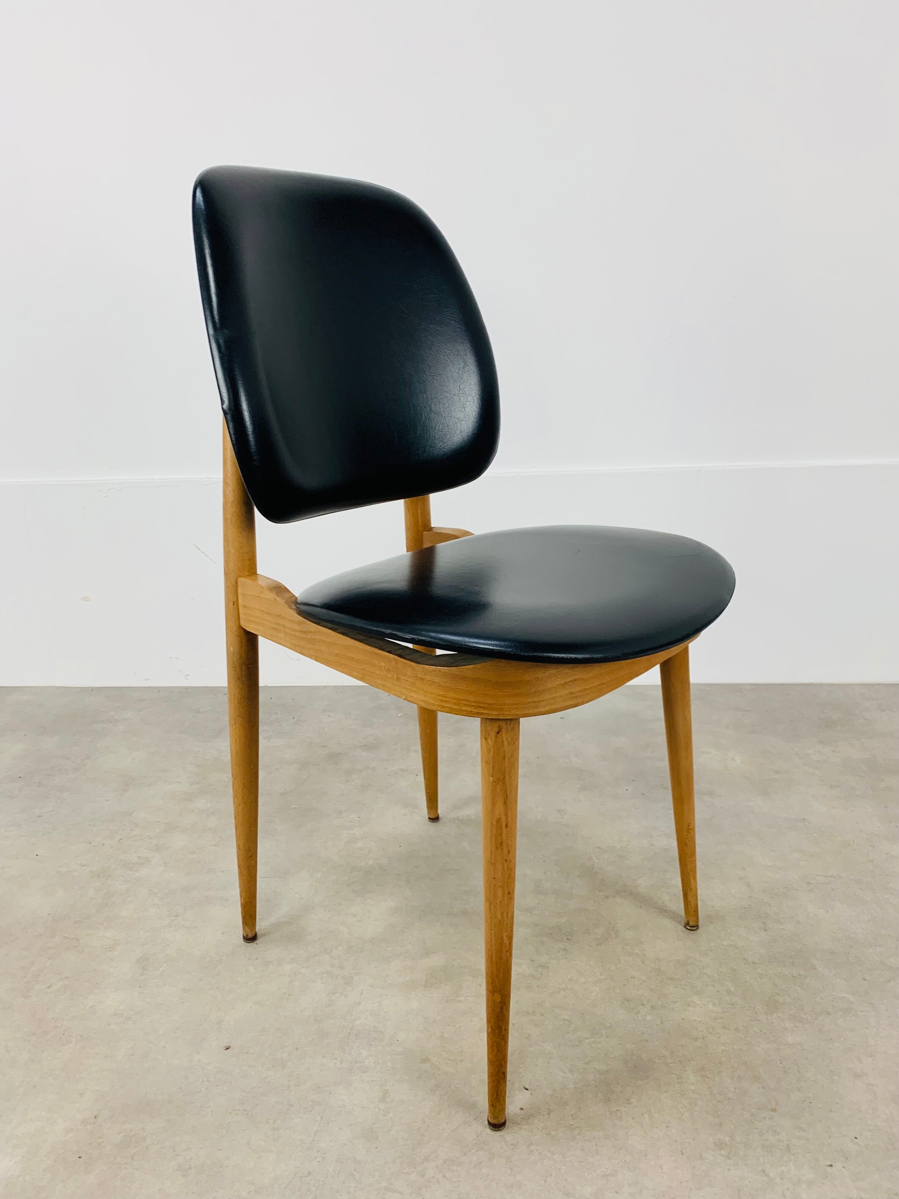 4 Baumann Pegasus chairs, black, 60s