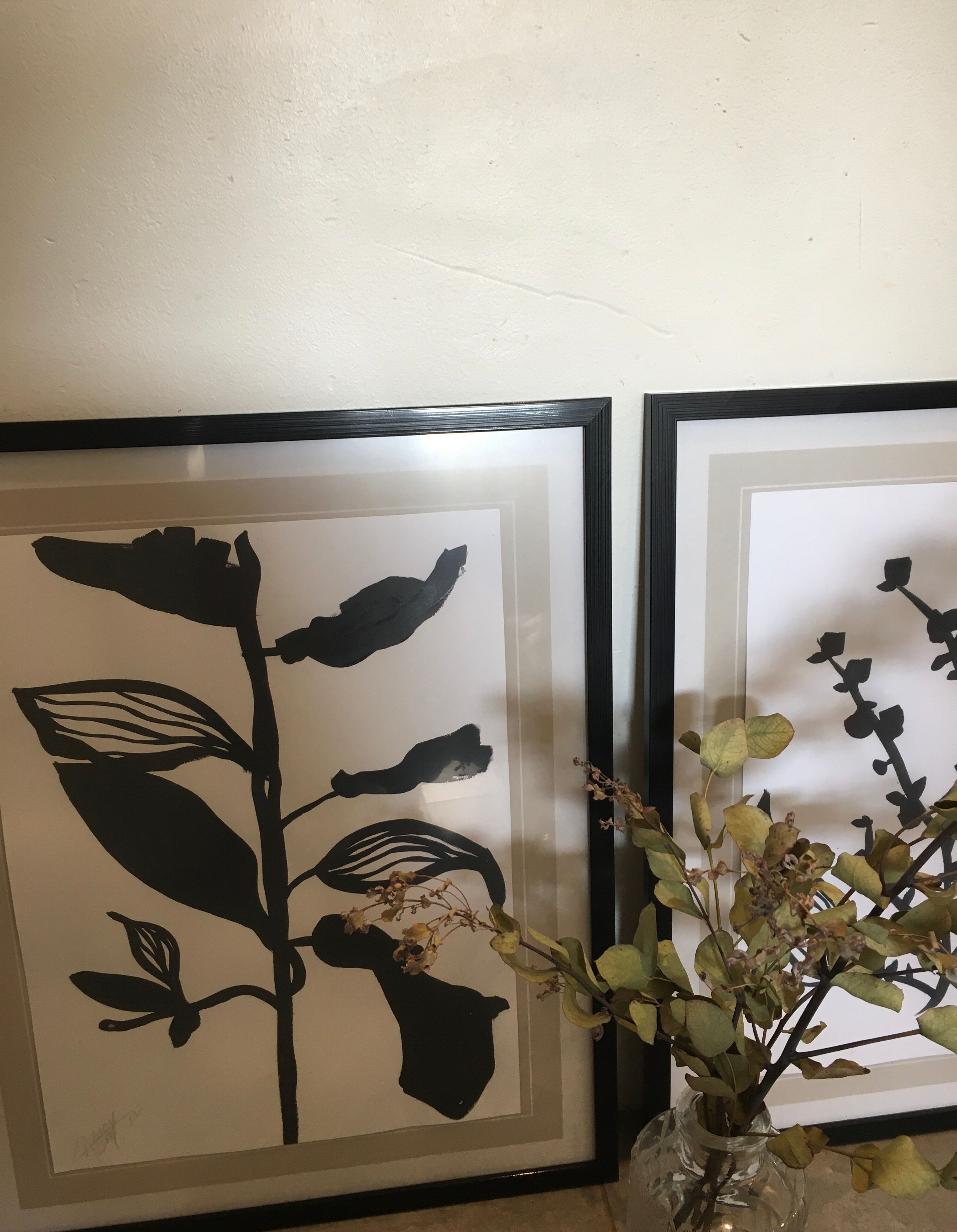 Diptych illustration plants caly