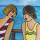 Peinture originale "Femmes en bord de mer"
