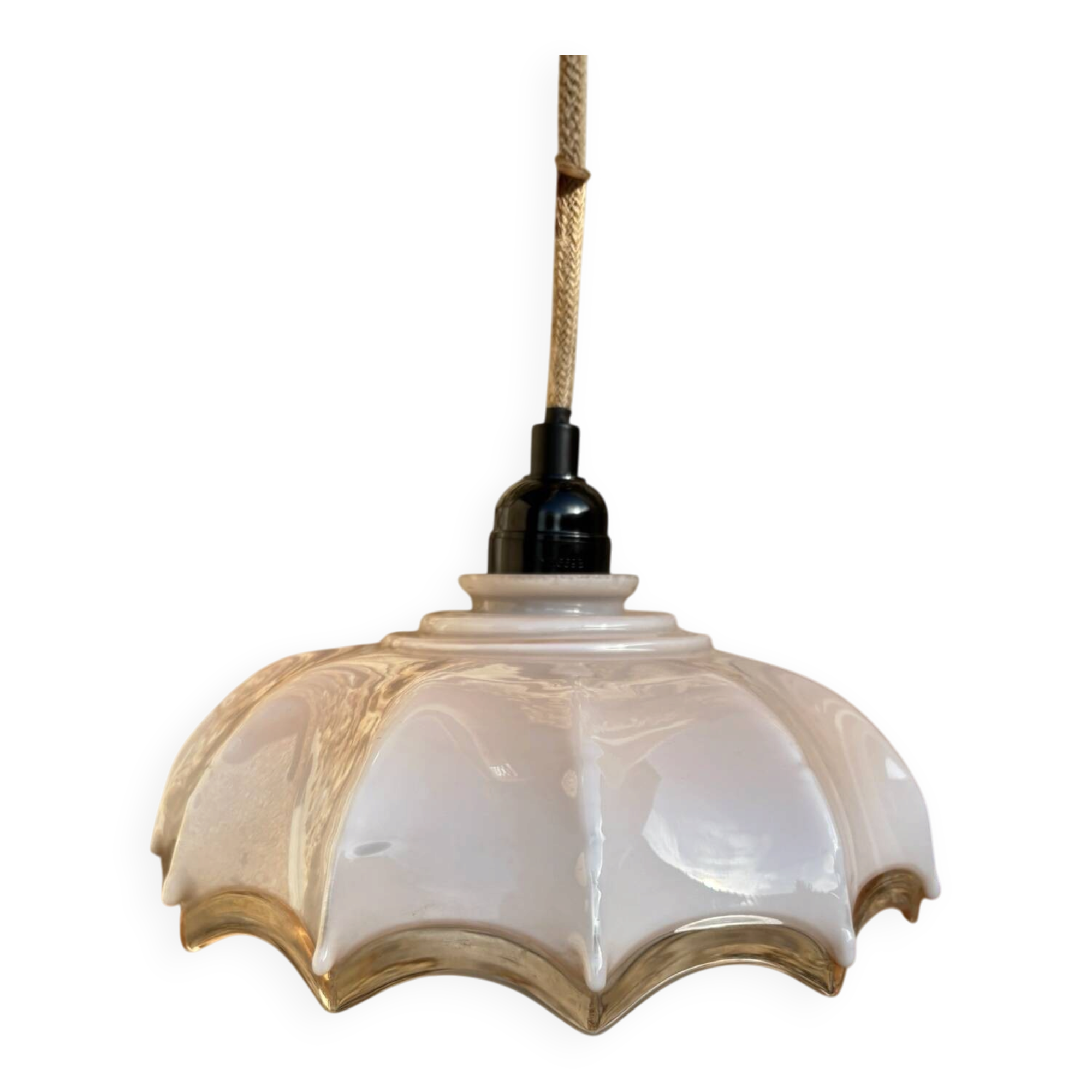 Vintage opaline glass pendant