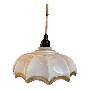 Suspension vintage verre - opalin