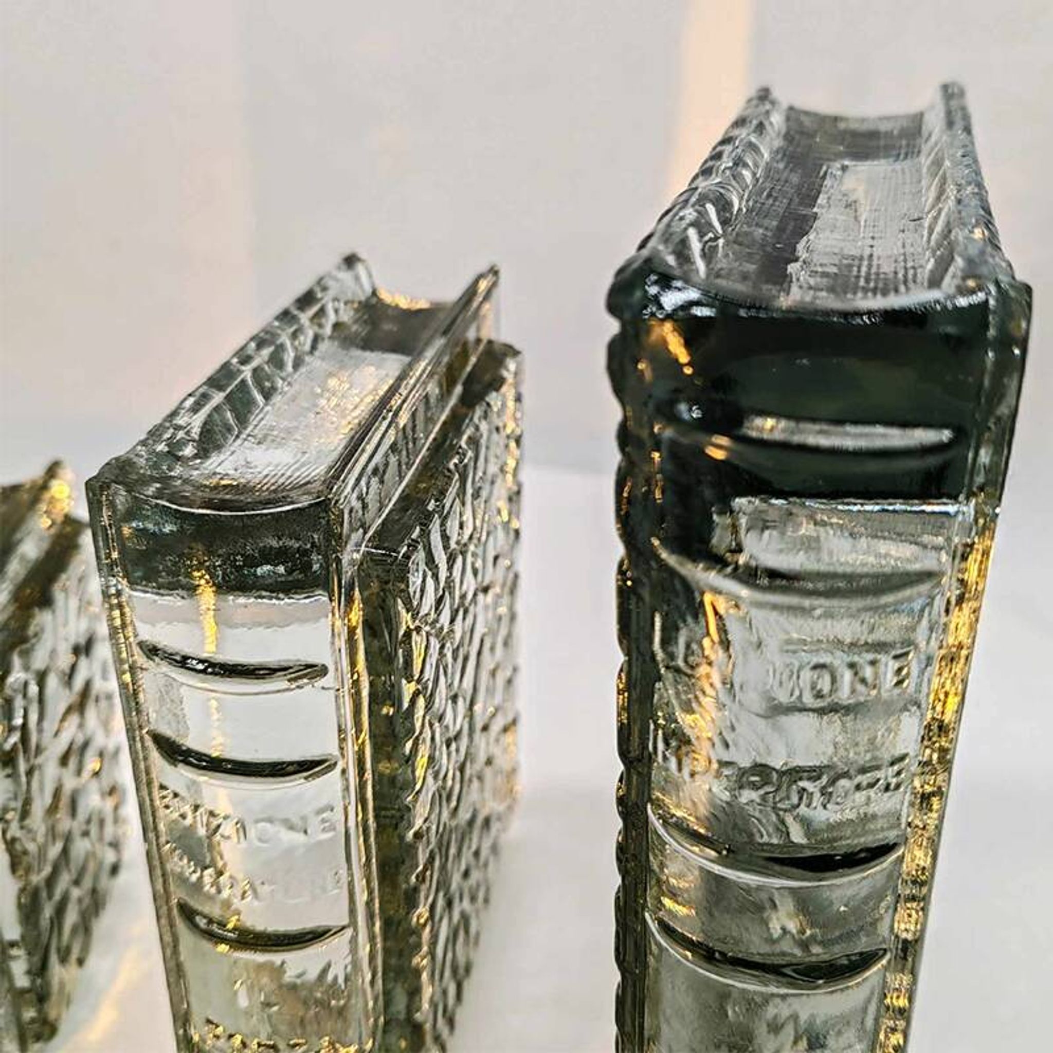 1970s very Rare Set of 3 Book shaped Ashtrays in Murano Glass by Antonio Im
