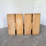 Pair of pine stools or bedside tables, mountain furniture, 1950s