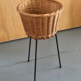 Wicker and wire plant holder