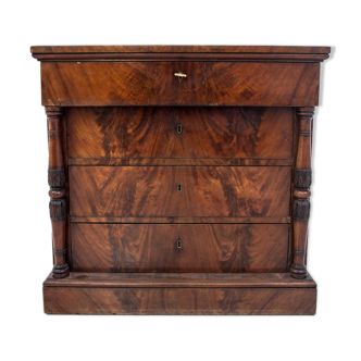 Mahogany antique chest of drawers, Northern Europe, late 19th century.