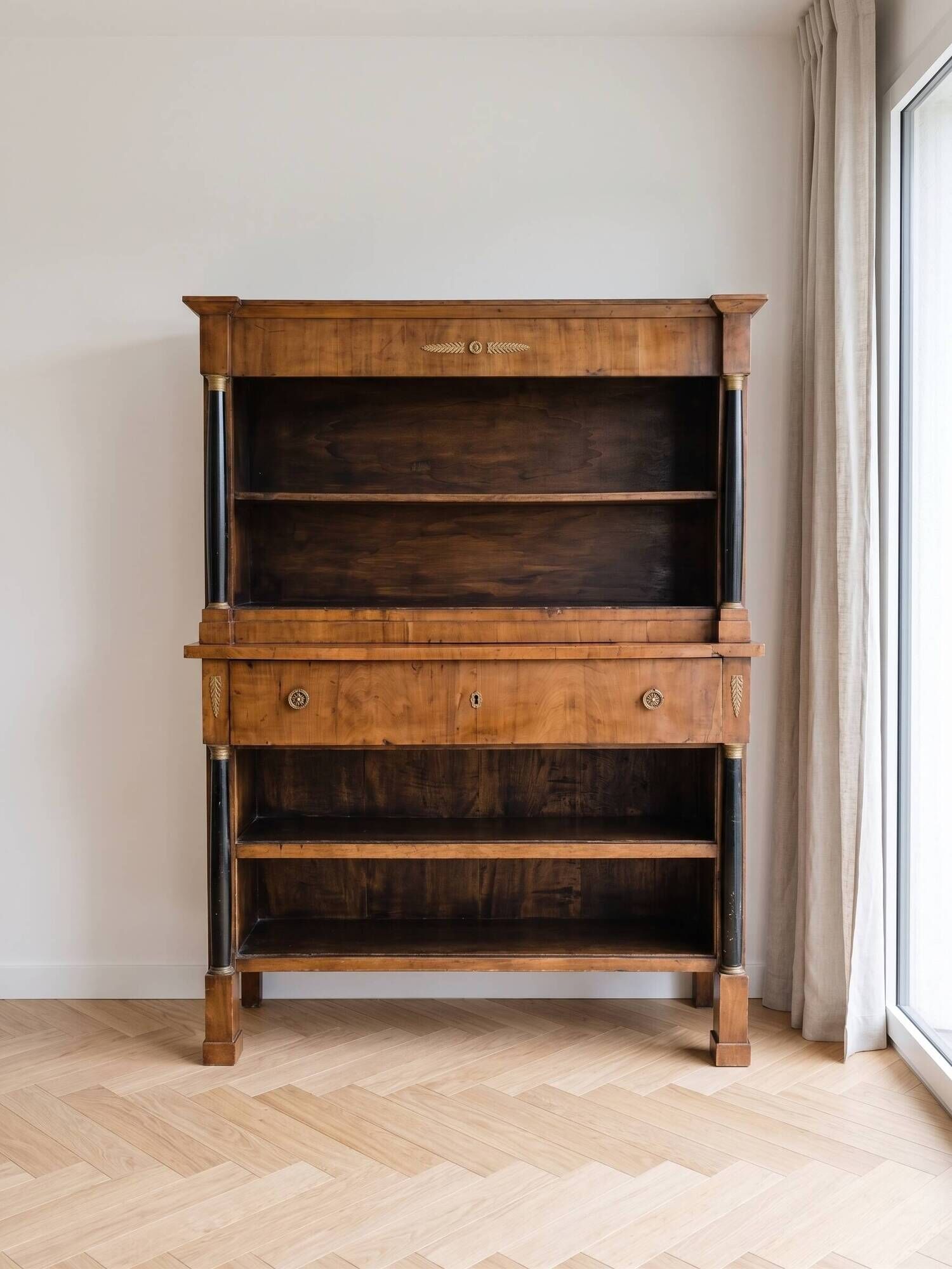 Empire library, ancient, made of solid wood, modular.