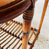 Bamboo and rattan side table, Italy, circa 1960s