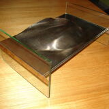 Glass and steel vase, circa 1970