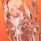 Art Deco Style Faceted Vase Clear Glass Geometric Decor
