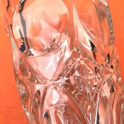 Art Deco Style Faceted Vase Clear Glass Geometric Decor