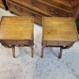 Small pair of light wood bedside bags