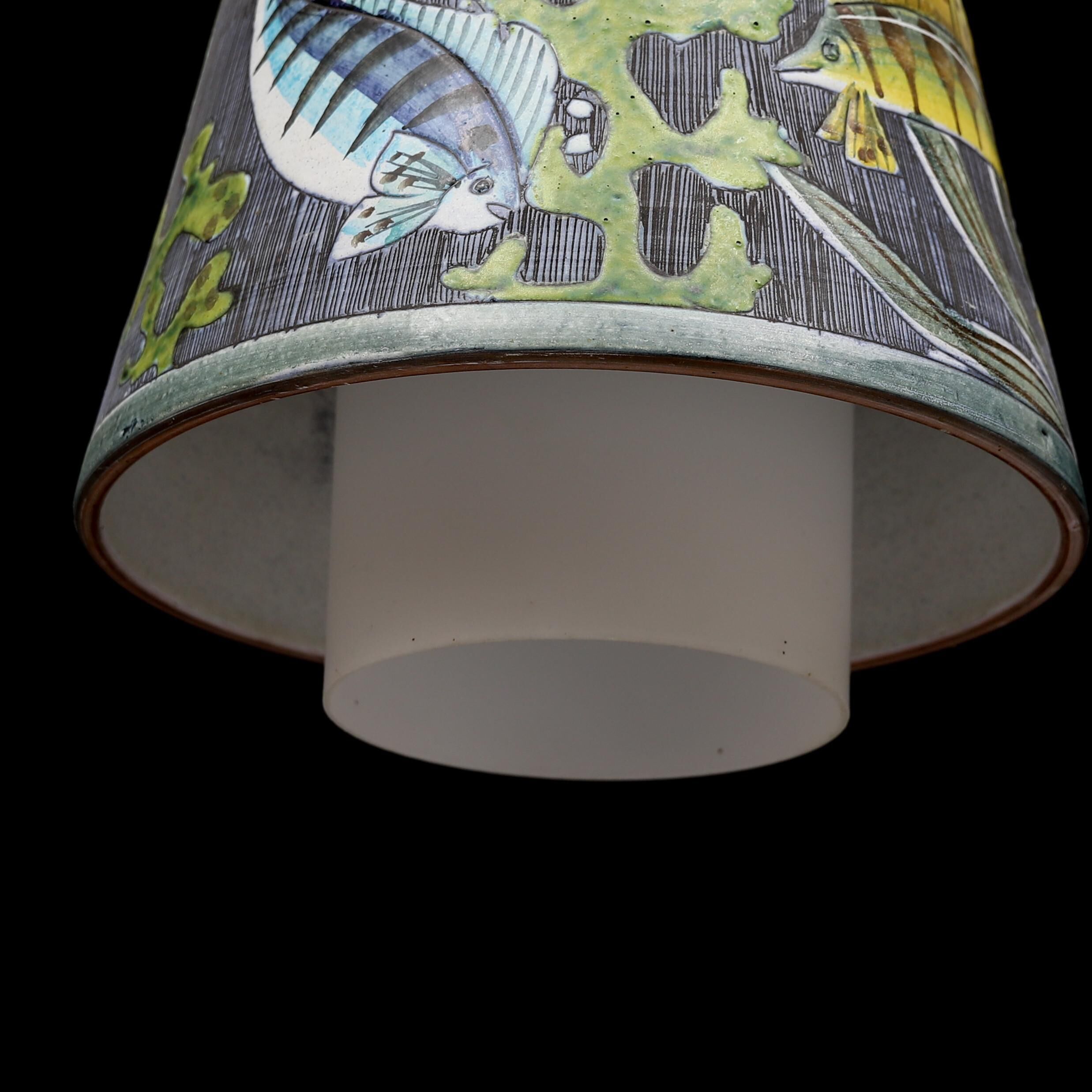 Suspended lamp Tilgmans Ceramics Sweden 1960