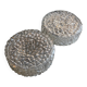 Pair of ceiling lights or moulded glass wall lights.