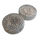 Pair of ceiling lights or moulded glass wall lights.