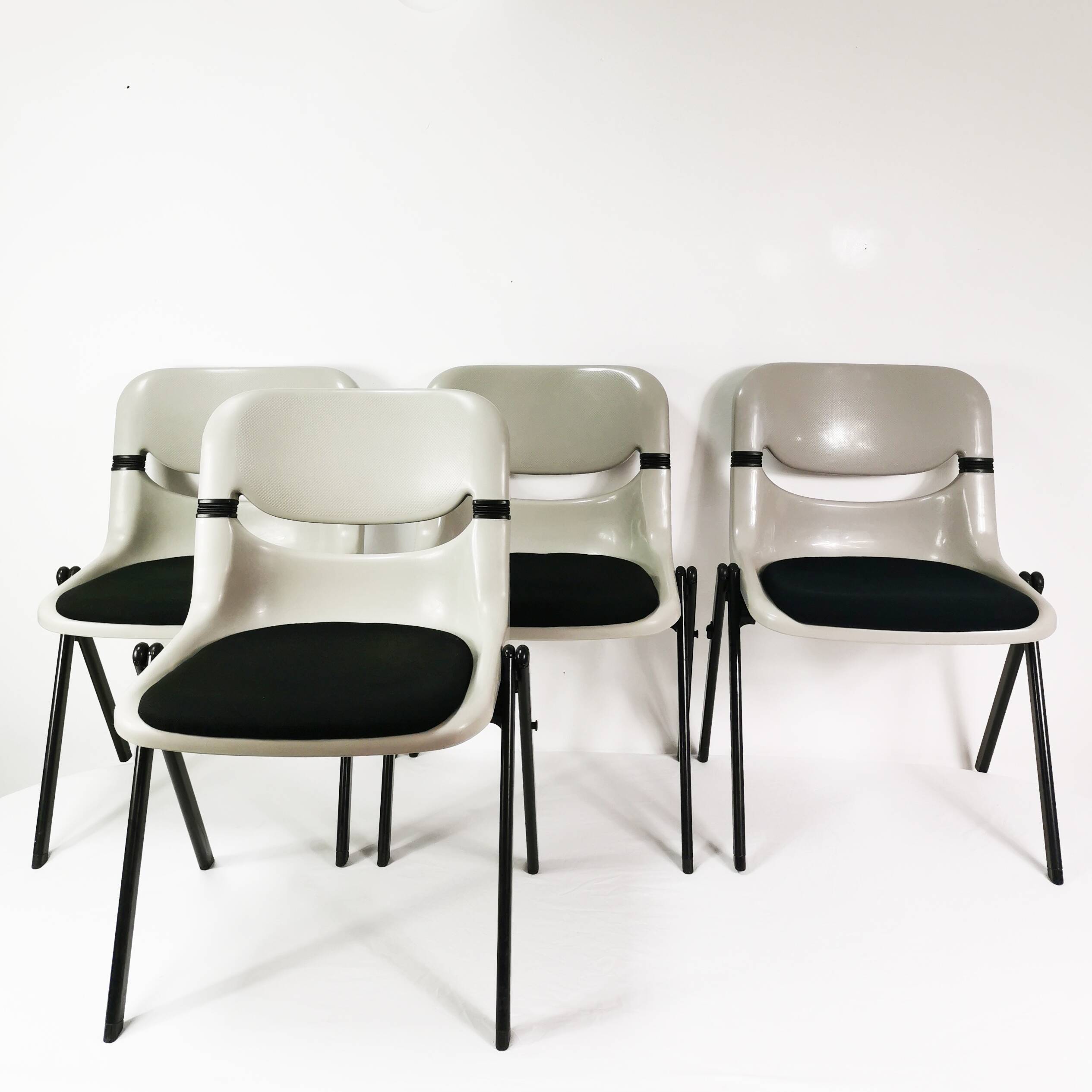 Space age chairs, Vitra Dorsal, designed by G.Piretti & E. Ambas, Italy