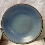 Set of 4 blue stoneware plates