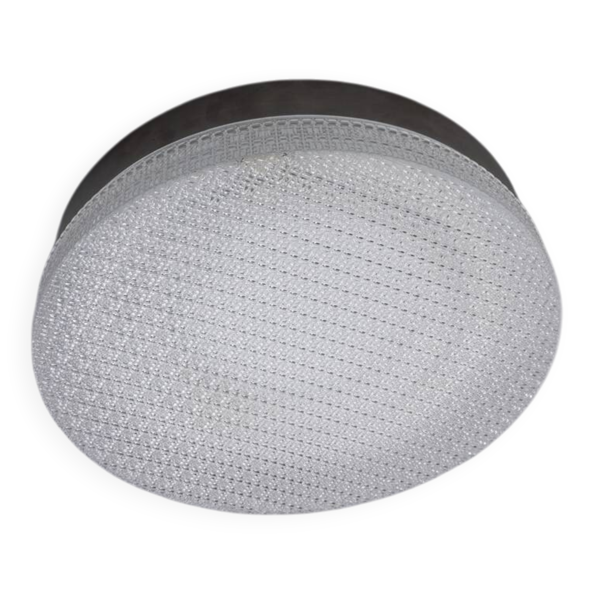Vintage 70s metal and plastic ceiling lamp, Italian design