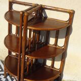 Rattan and bamboo bedside tables, both.