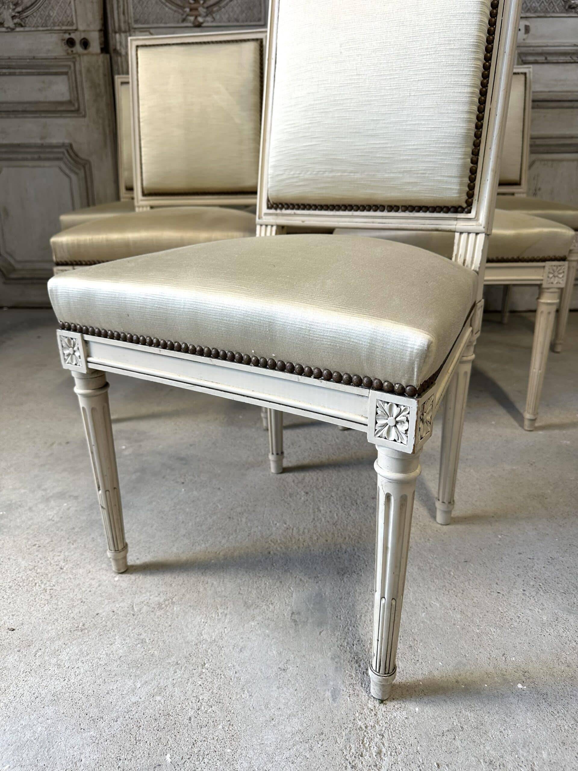 Set of 6 Louis XVI chairs circa 1960