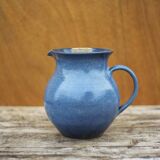 Stoneware wine pitcher with ice cube reserve, stoneware carafe, refresher pitcher