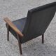 Armchair in black leather armrests 50