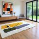 Handwoven Moroccan rug - grey rug with a yellow touch 3X2m