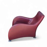 Fauteuil Montis / Gerard van den Berg / années 1990 / Cuir rouge bordeaux