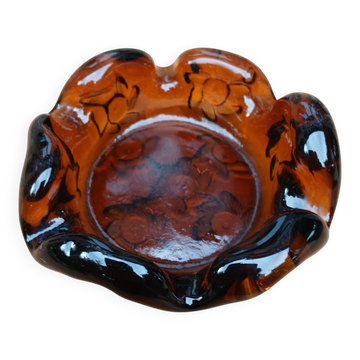 Vintage thick glass ashtray