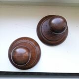 Set of 2 wooden coat hooks