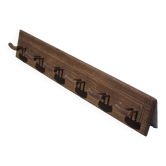 Wall-mounted wooden coat rack, vintage wall-mounted coat rack, curved wood