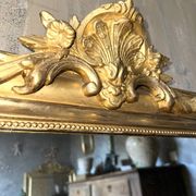 Antique Louis-Philippe gilded mirror from the late 19th century.