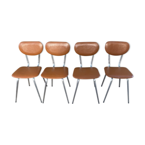 4 chaise en cuir skaï