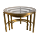 Three round brass tables 1970