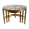 Three round brass tables 1970