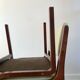 Pair of wooden armchairs and green and ecru fabrics 70s