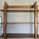 Vintage wooden wall shelf with Scandinavian design, 1970s.