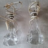 set of 2 items 2 feet Crystal lamps Brand crystal from France