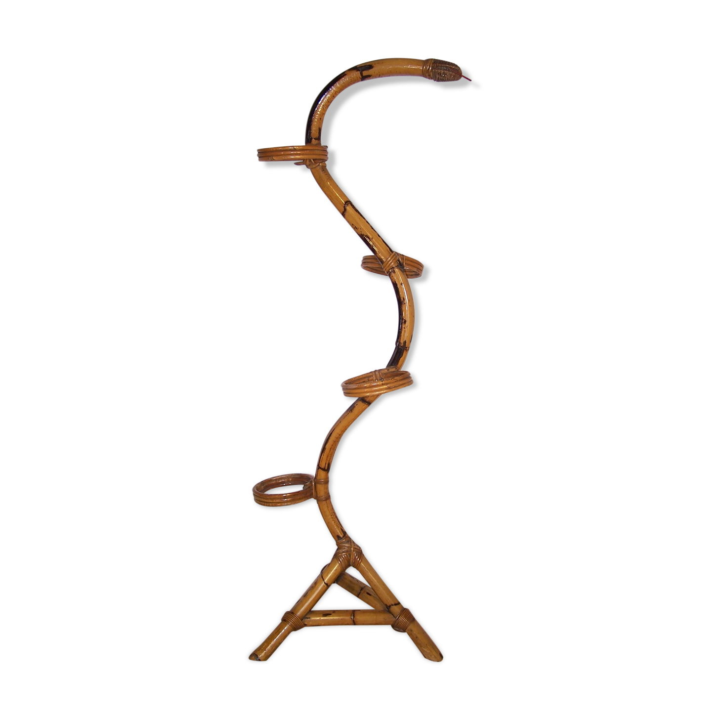 Rattan plant holder by Rohe Noordwolde 1960