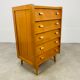 Commode chiffonnier pieds compas années 50 bois blond