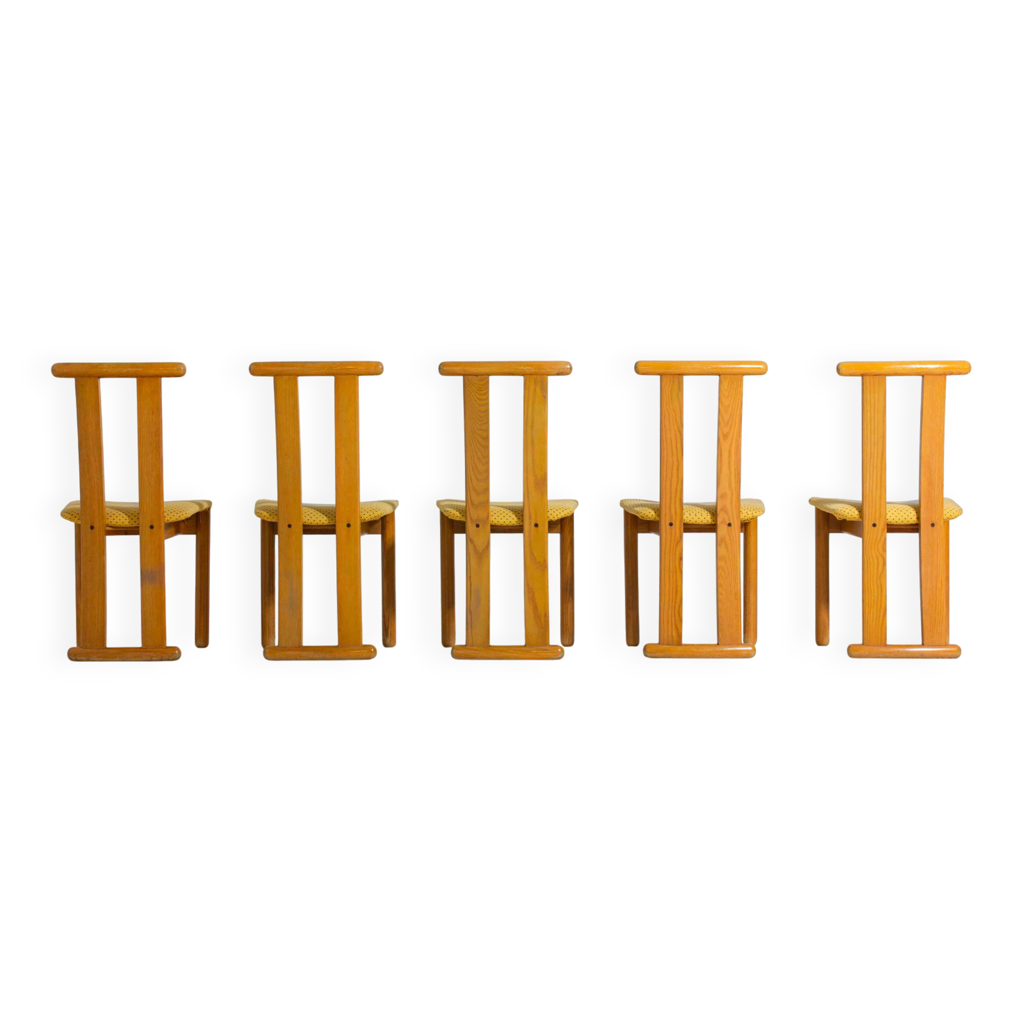 Set of postmodern high-back Italian dining chairs, 1980s
