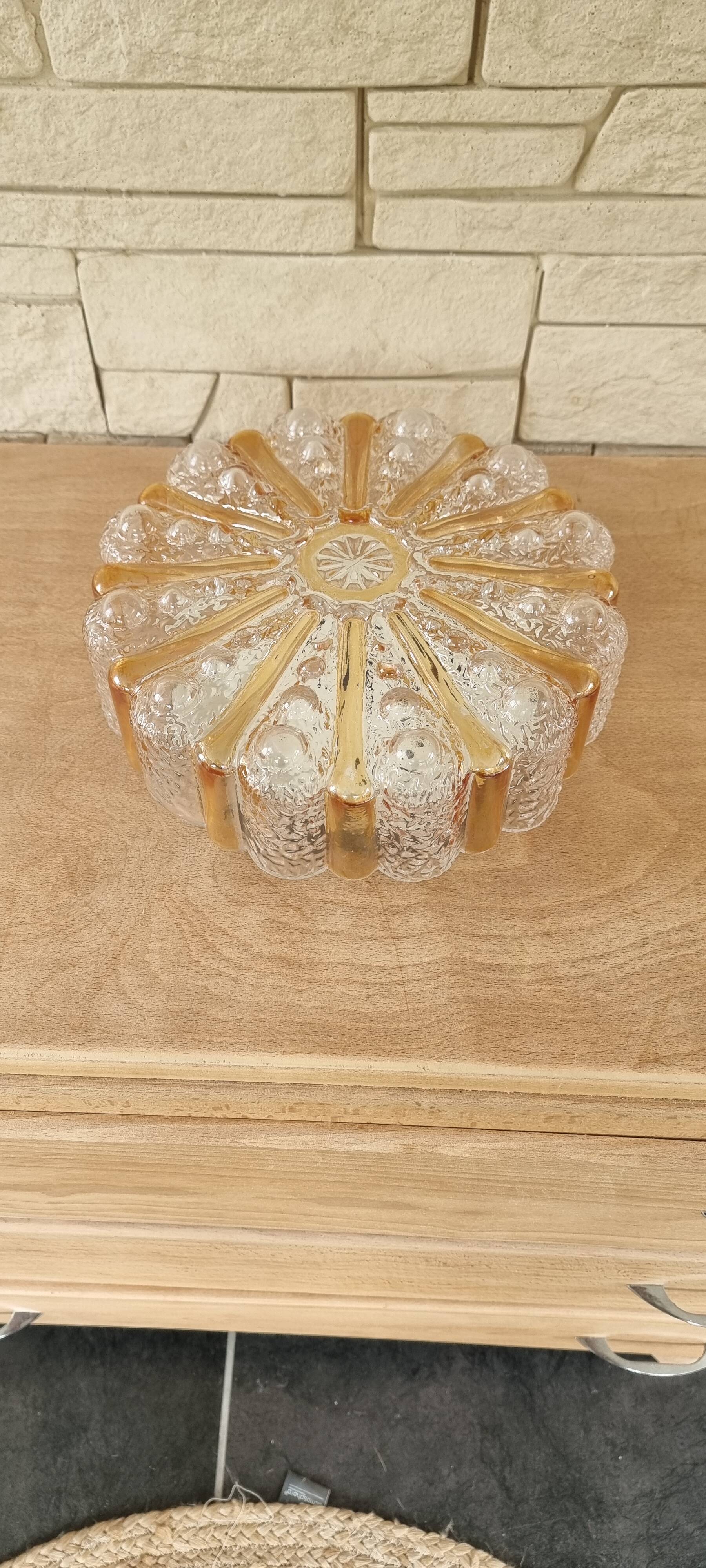 Glass ceiling light, 1970s