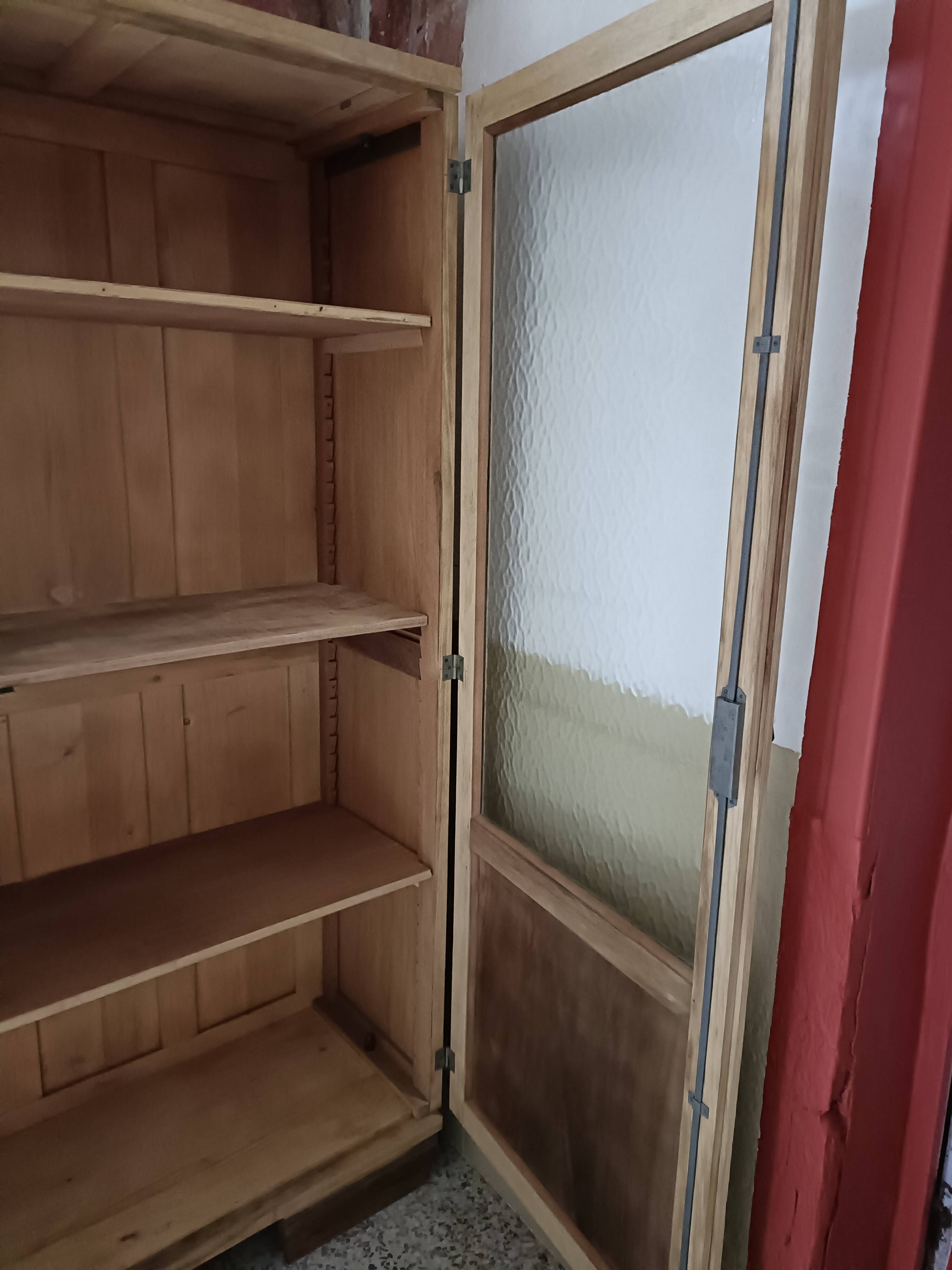 Renovated glass-fronted bookcase