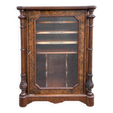 Victorian music cabinet or display case in burr walnut, late 19th century
