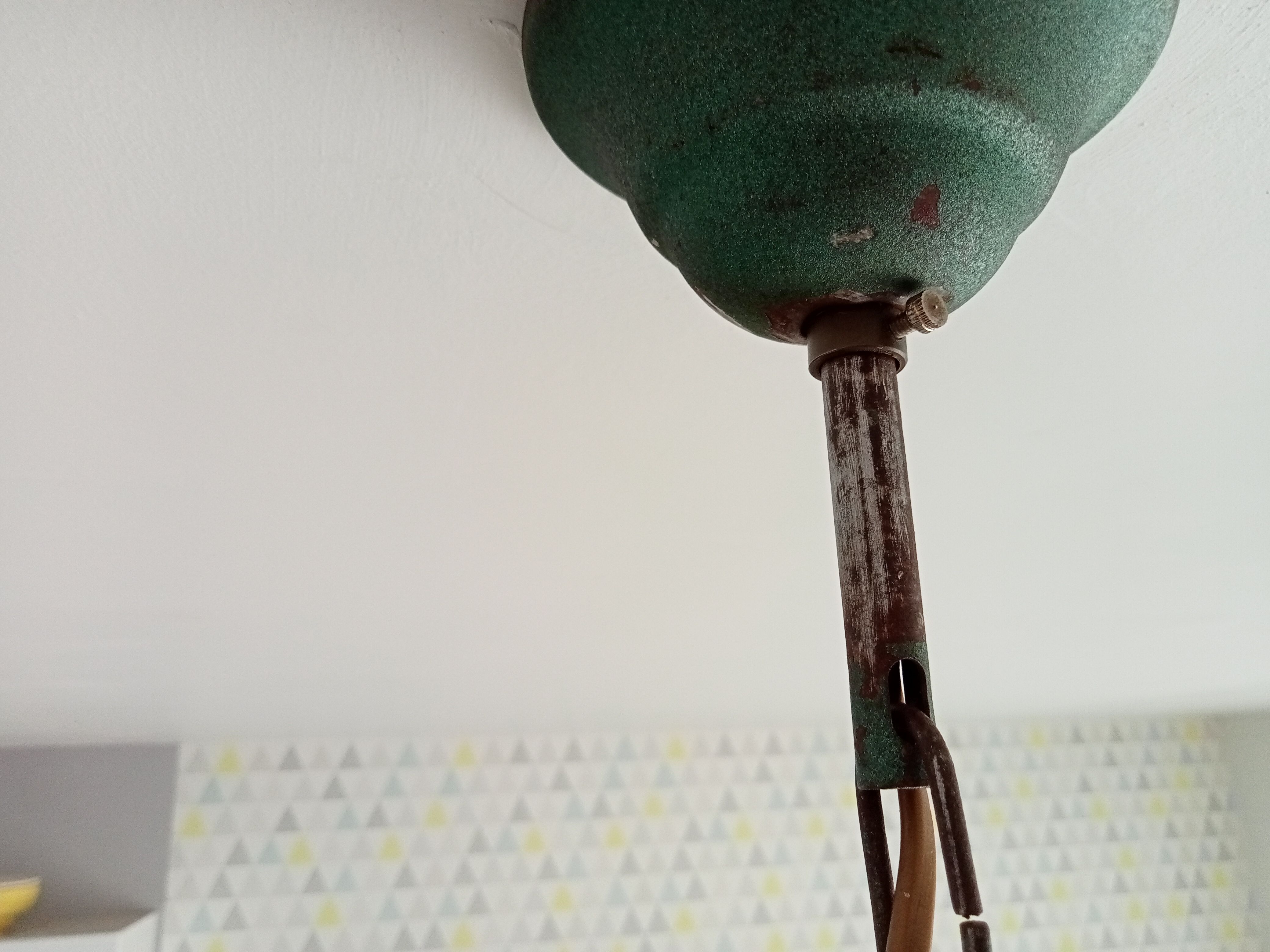 Vintage geometric pendant lamp 50s